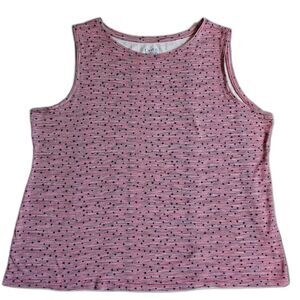 Croft & Barrow Classic Tank 100% Cotton Stars & Stripes July 4th Red White &Blue